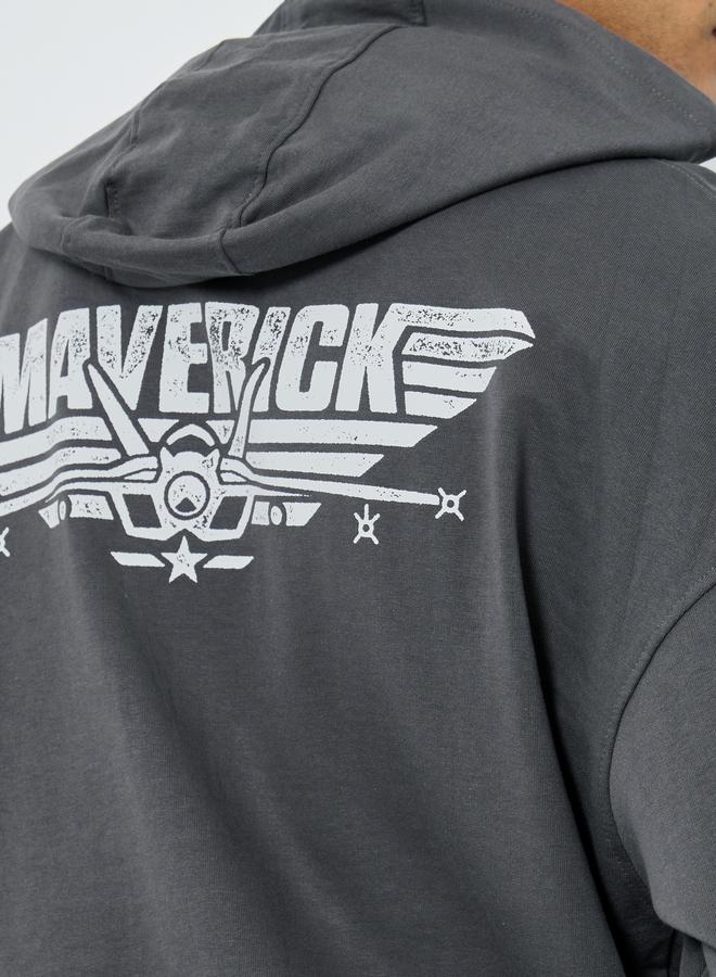 Styli Men Grey Graphic Oversized Hoodie - Image 4